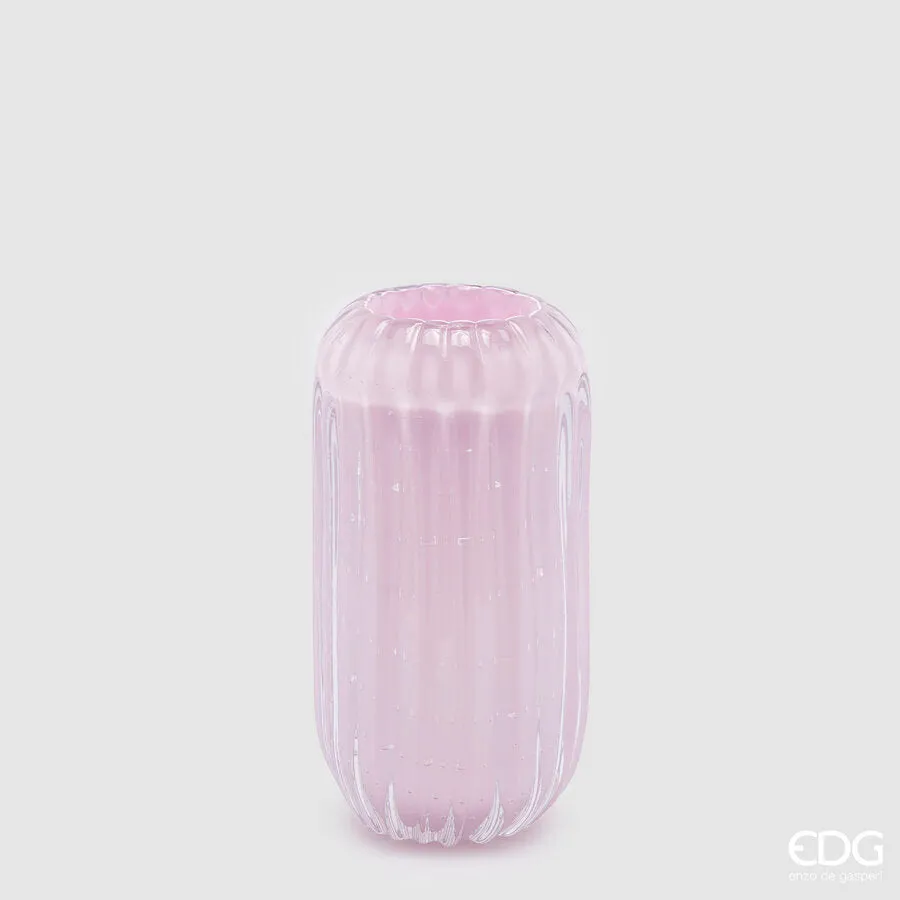 EDG Enzo De Gasperi Reef Vase H 24 Cm D 12 Cm Pink Glass