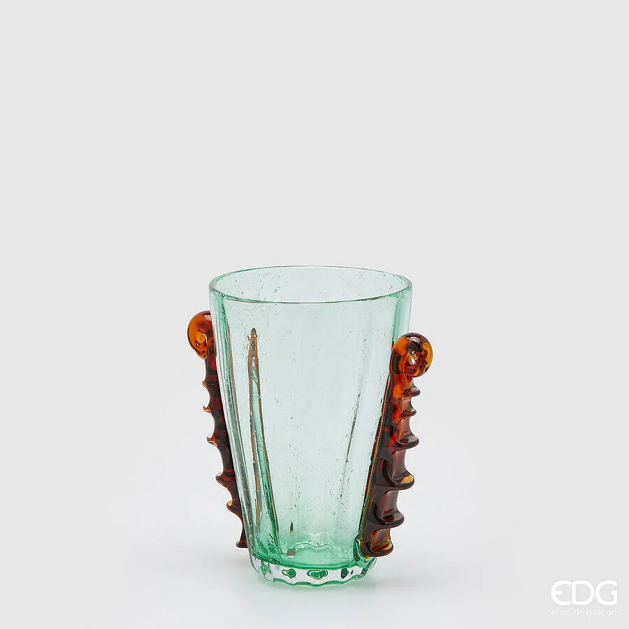EDG Enzo De Gasperi Corinth Flared Vase H 24 Cm L 23 Cm L 17 Cm Green