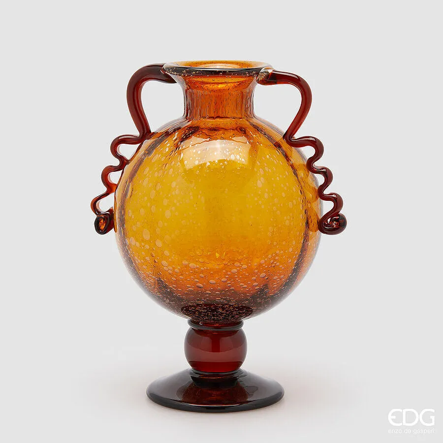 EDG Enzo De Gasperi Corinth Sphere Vase H 42 Cm L 31 Cm L 25 Cm Amber