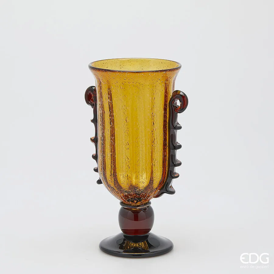 EDG Enzo De Gasperi Corinth Vase Cup H 35 Cm L 22.5 Cm L 18 Cm Amber G