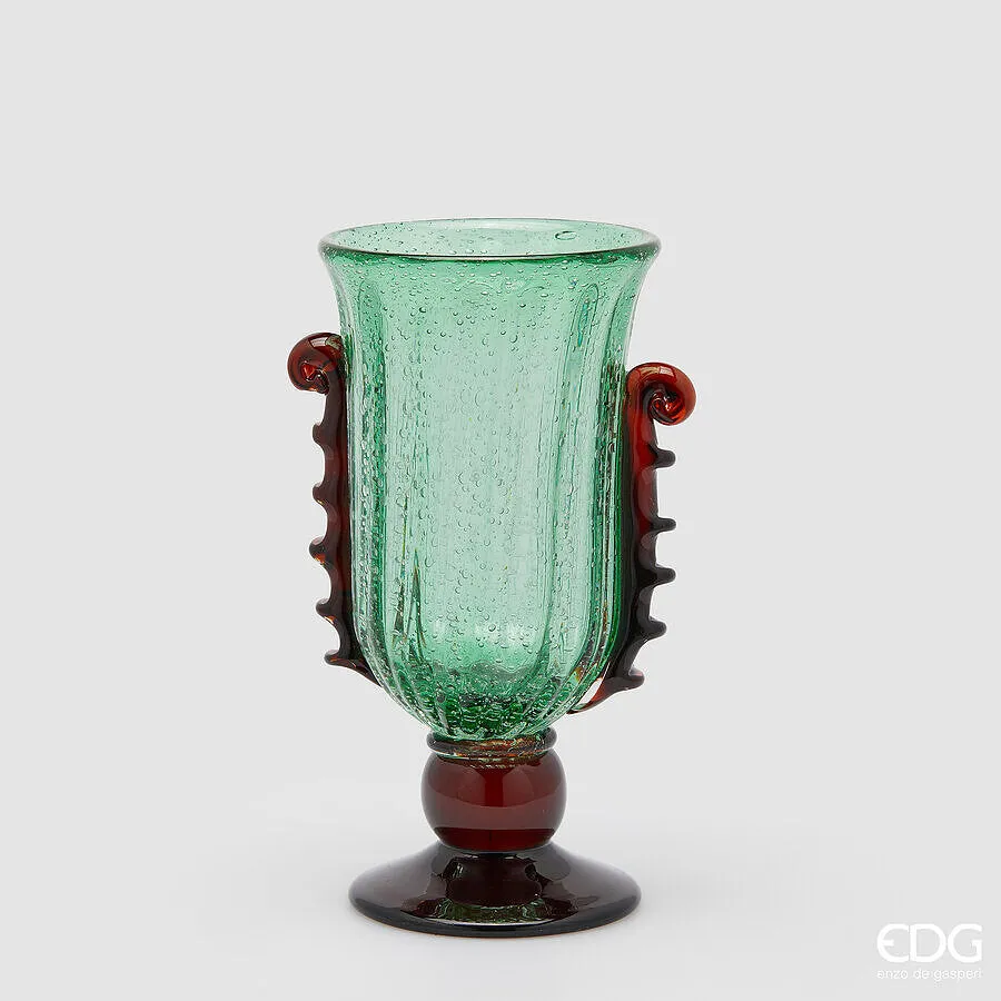 EDG Enzo De Gasperi Corinth Vase Cup H 35 Cm L 22.5 Cm L 18 Cm Glass G