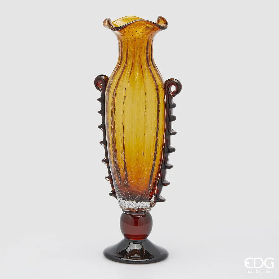 EDG Enzo De Gasperi Corinth Vase Cup H 50 Cm L 20 Cm L 14 Cm Amber Gla