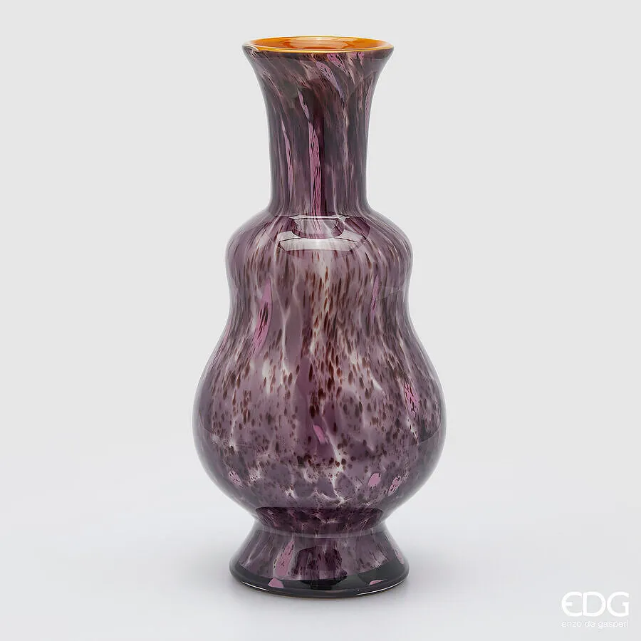 EDG Enzo De Gasperi Macula Vase Bottle H 46.5 Cm D 21.5 Cm Glass Pink