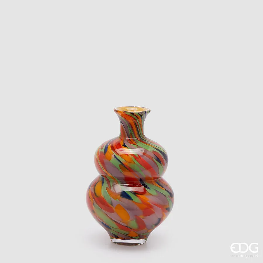 EDG Enzo De Gasperi Macula Vase Bottle H 27 Cm D 18 Cm Glass Orange Mi