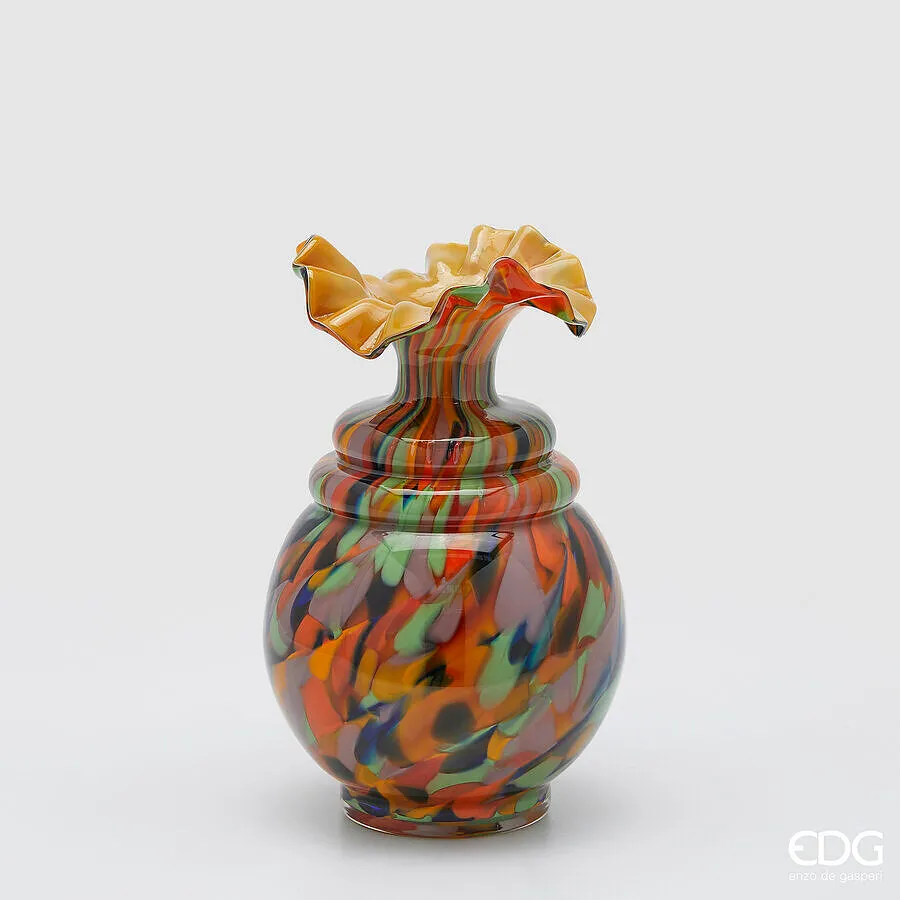 EDG Enzo De Gasperi Macula Vase Bottle H 31 Cm D 19 Cm Glass Orange Mi