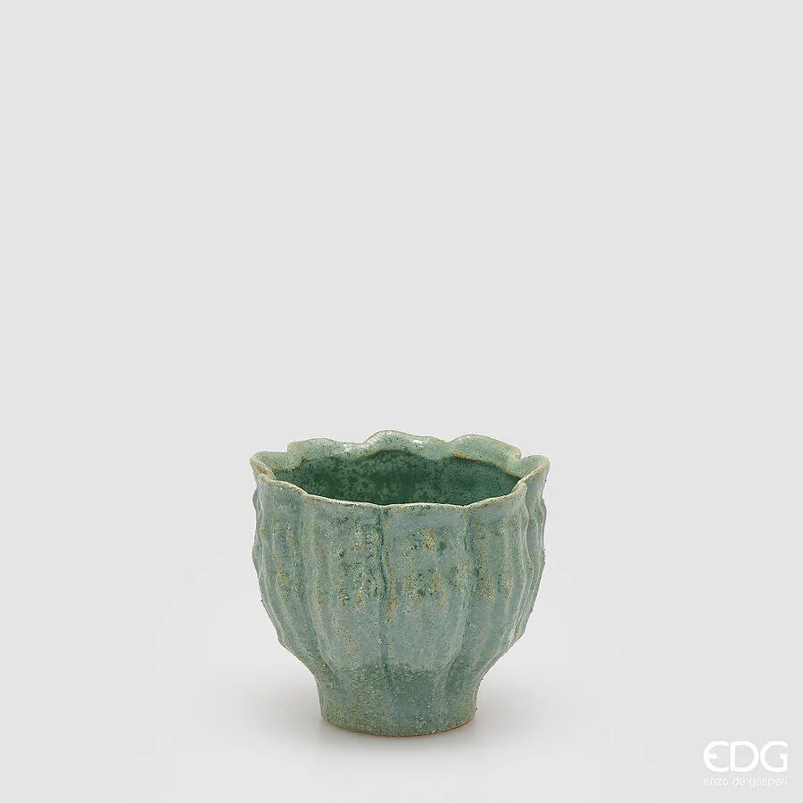 EDG Enzo De Gasperi Vase Chakra Sea Flower H 15 Cm D 16.5 Cm Waterproo