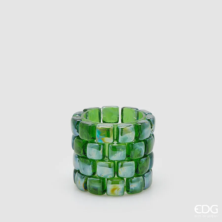 EDG Enzo De Gasperi Cylinder Gem Vase H 10 Cm D 12 Cm Green 1 Pc