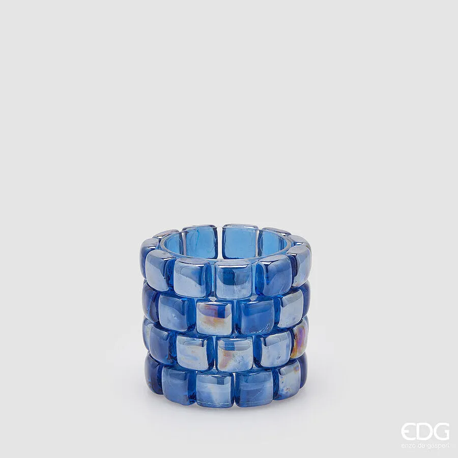 EDG Enzo De Gasperi Cylinder Gem Vase H 10 Cm D 12 Cm Blue 1 Pc