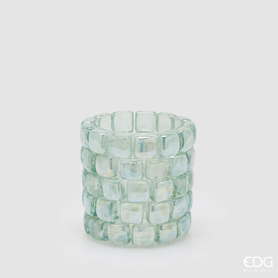 EDG Enzo De Gasperi Cylinder Gem Vase H 12.5 Cm D 13 Cm Natural Transp