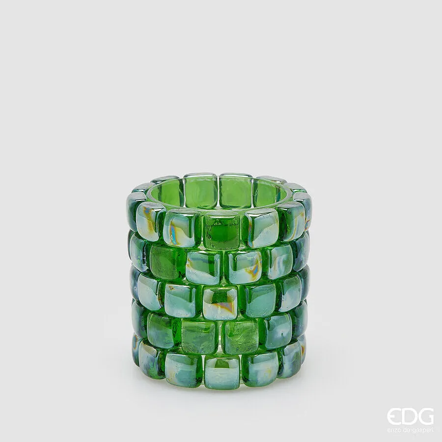 EDG Enzo De Gasperi Cylinder Gem Vase H 12.5 Cm D 13 Cm Green 1 Pc