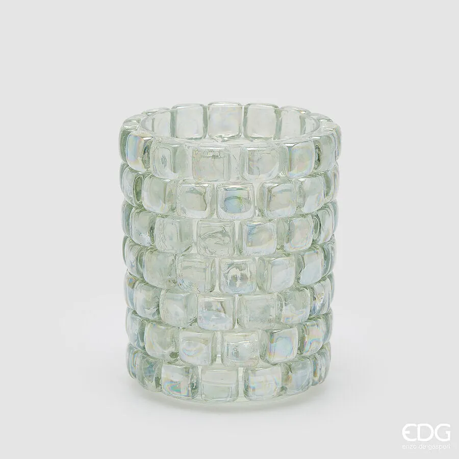 EDG Enzo De Gasperi Cylinder Gem Vase H 18 Cm D 15 Cm Natural Transpar