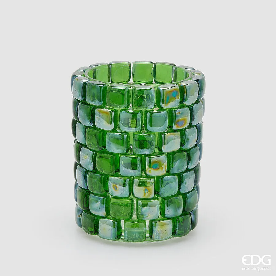 EDG Enzo De Gasperi Cylinder Gems Vase H 18 Cm D 15 Cm Green 1 Pc