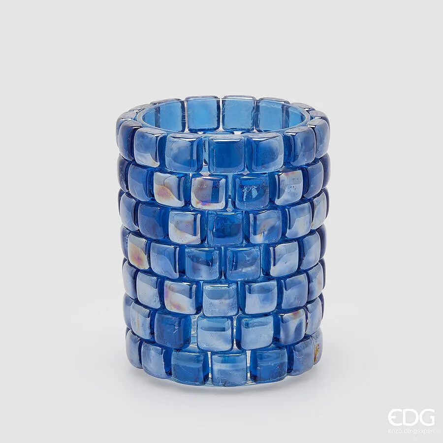 EDG Enzo De Gasperi Cylinder Gem Vase H 18 Cm D 15 Cm Blue 1 Pc