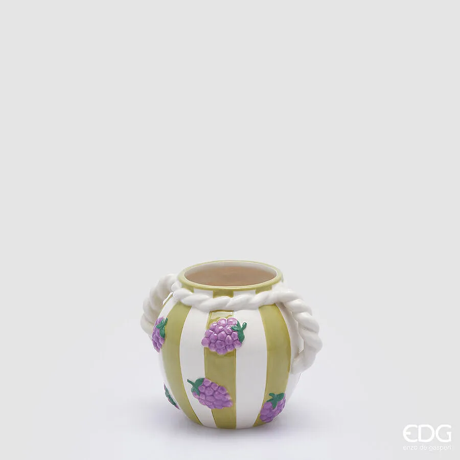EDG Enzo De Gasperi Raspberry Vase H 13 D 14 Cm Ceramic Green Mix