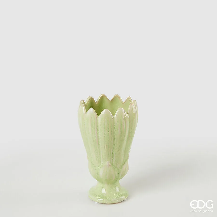 EDG Enzo De Gasperi Freaky Leaves Vase Cup H 17.5 Cm D 10.5 Cm Ceramic