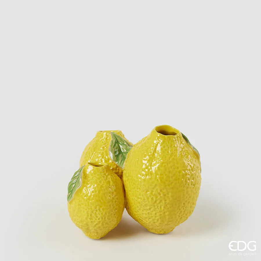 EDG Enzo De Gasperi Freaky Vase 3 Lemons H 12.5 Cm L 15.5 Cm L 13.5 Cm