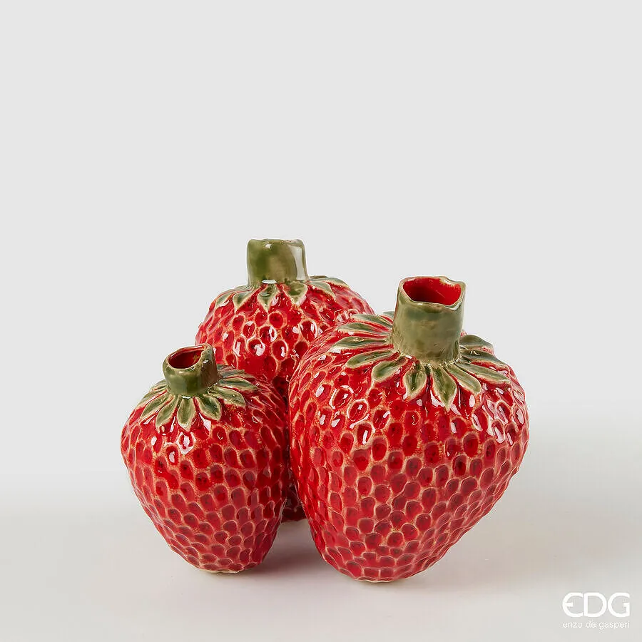 EDG Enzo De Gasperi Vase Freaky 3 Strawberry H 14 Cm L 19 Cm L 16 Cm C