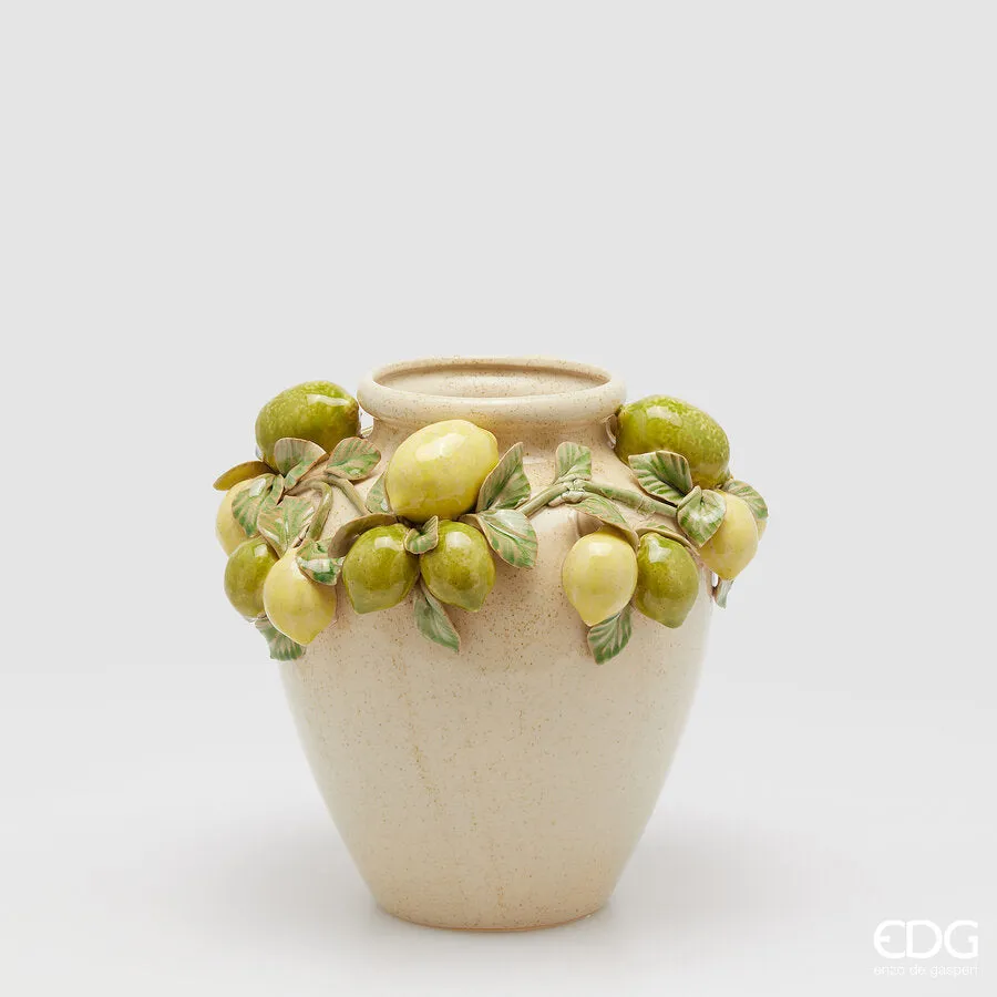 EDG Enzo De Gasperi Freaky Limoni Vase Amphora H 26.5 Cm D 27 Cm Ceram