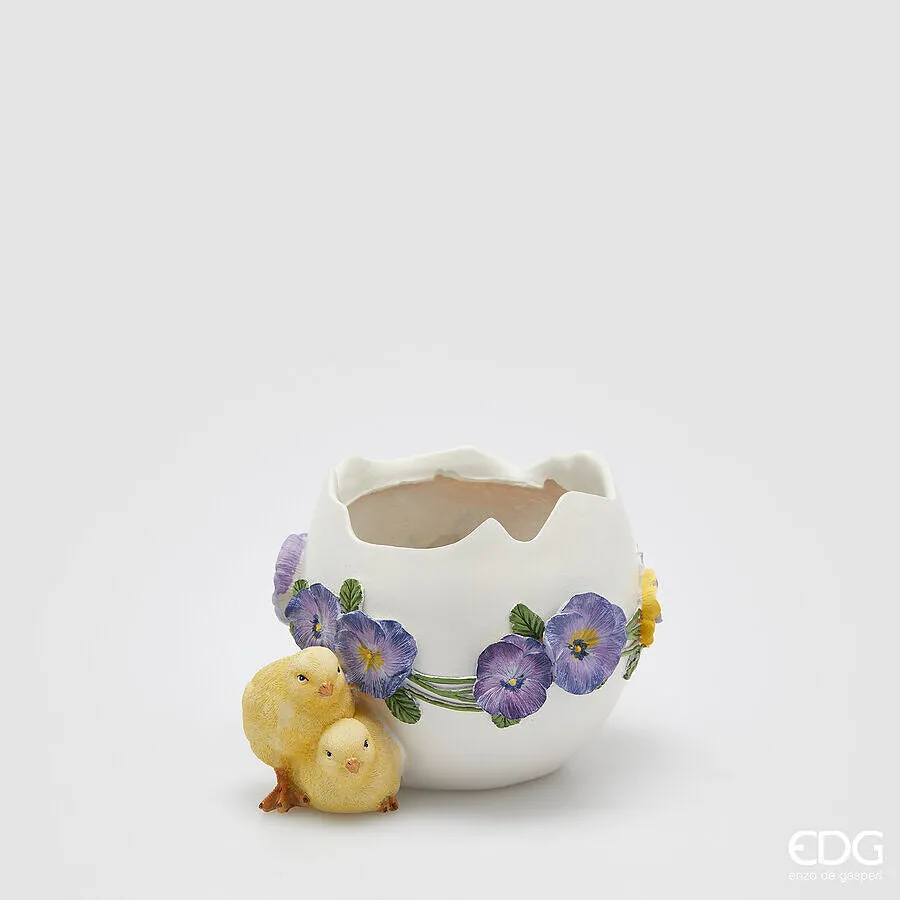 EDG Enzo De Gasperi Egg Chick Vase H 14 Cm L 21 Cm L 17.5 Cm Multicolo