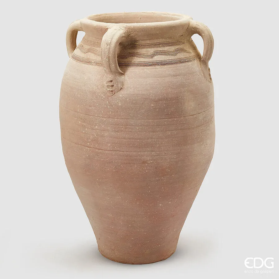 EDG Enzo De Gasperi Terracotta Vase Amphora with Handle H 100 Cm D 53
