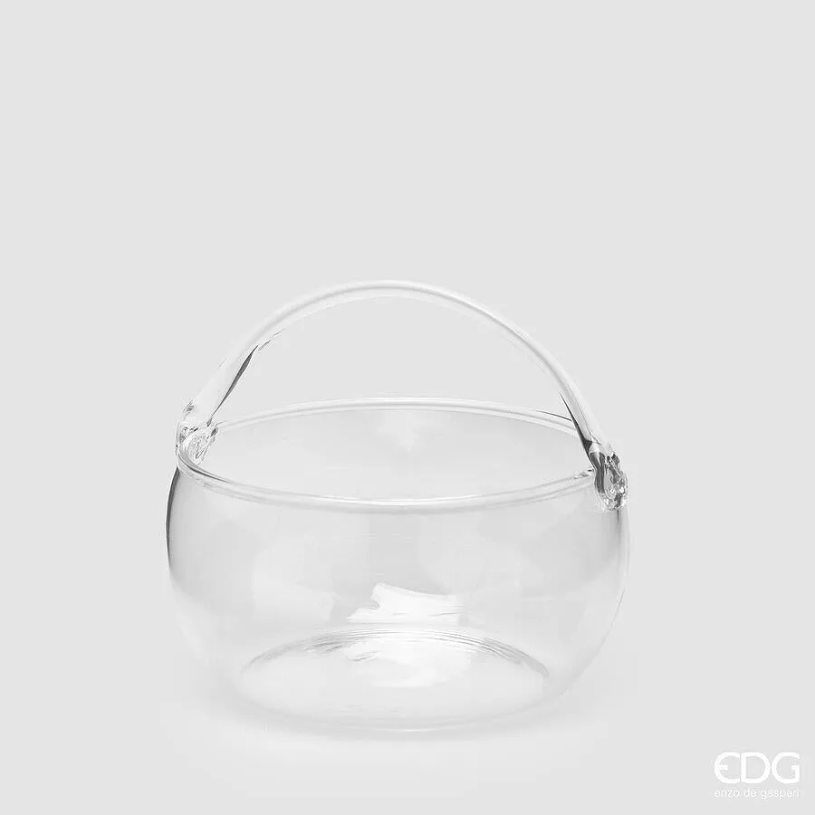 EDG Enzo De Gasperi Nida Vase Basket H 16 Cm D 16.5 Cm Natural Transpa