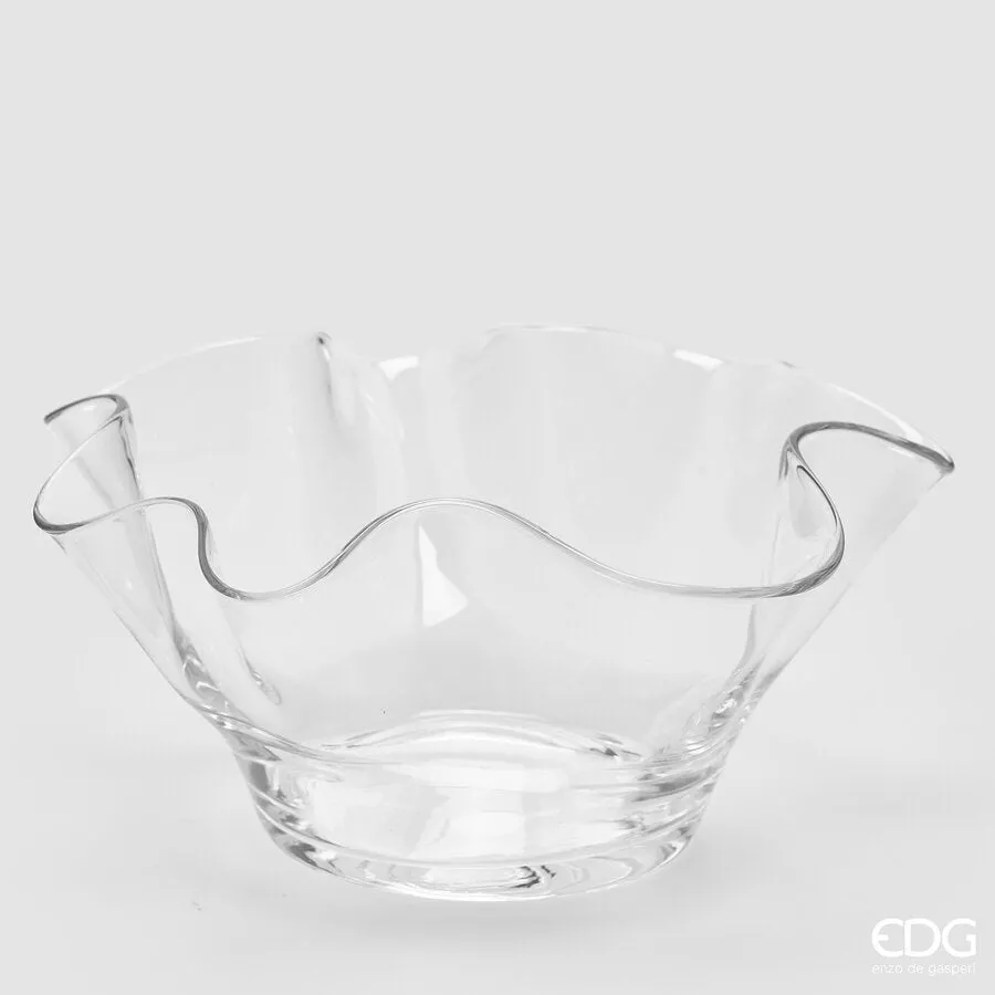 EDG Enzo De Gasperi Nida Drappo Vase H 14 Cm D 29 Cm Natural Transpare