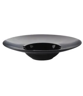 Assiette extra creuse rond noir grès émaillé Ø 27 cm Chic & Mat Pro.mundi