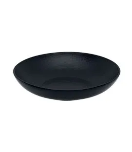 Assiette creuse rond noir grès émaillé Ø 25 cm Modulo Nature Degrenne