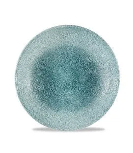 Assiette creuse rond vert porcelaine vitrifiée Ø 24,8 cm Raku Churchill