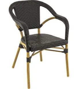 Fauteuil noir 82x56x61 cm Madeleine
