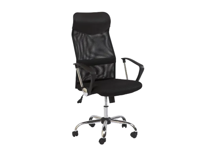 Chaise de bureau ergonomique, recouverte de tissu Q-025 Noir, l62xA50xH111-120 cm