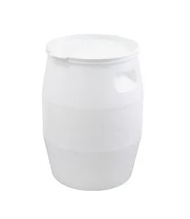 Fût Avec couvercle blanc plastique Ø 33,8 cm 54 cm 50 L fond plein parois pleines Gilac