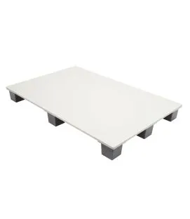 Palette rectangulaire blanc plastique 120x80x11 cm 500 kg Gilac