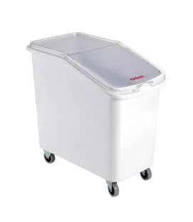 Bac à ingrédients plastique blanc 72,5x41x67,5 cm Avec couvercle Avec roues Gilac