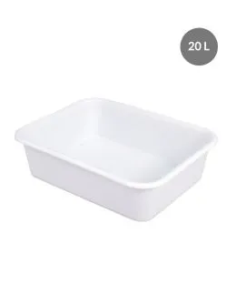 Bac à diviseuse Sans couvercle blanc plastique 53x41x14 cm 20 L fond plein parois pleines Gilac