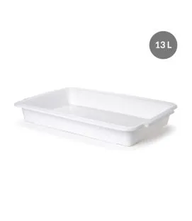 Bac à diviseuse Sans couvercle blanc plastique 60x40x8,2 cm 13 L fond plein parois pleines Gilac