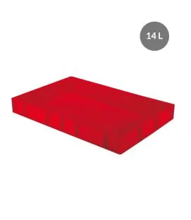Bac à pâtons Sans couvercle rouge plastique 60x40x8 cm 14 L fond plein parois pleines Gilac