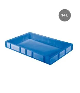 Bac à pâtons Sans couvercle bleu plastique 60x40x8 cm 14 L fond plein parois pleines Gilac