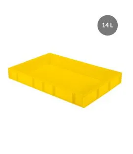 Bac à pâtons Sans couvercle jaune plastique 60x40x8 cm 14 L fond plein parois pleines Gilac