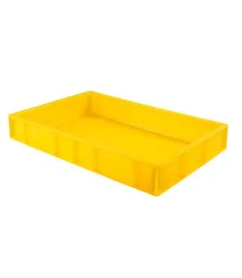 Bac à pâtons Sans couvercle jaune plastique 60x40x9 cm 15 L fond plein parois pleines Gilac