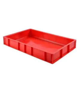 Bac à pâtons Sans couvercle rouge plastique 60x40x9 cm 15 L fond plein parois pleines Gilac