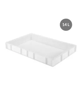 Bac à pâtons Sans couvercle blanc plastique 60x40x8 cm 14 L fond plein parois pleines Gilac