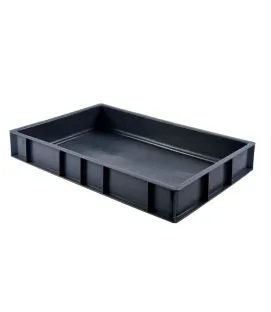 Bac à pâtons Sans couvercle gris plastique 60x40x9 cm 15 L fond plein parois pleines Gilac