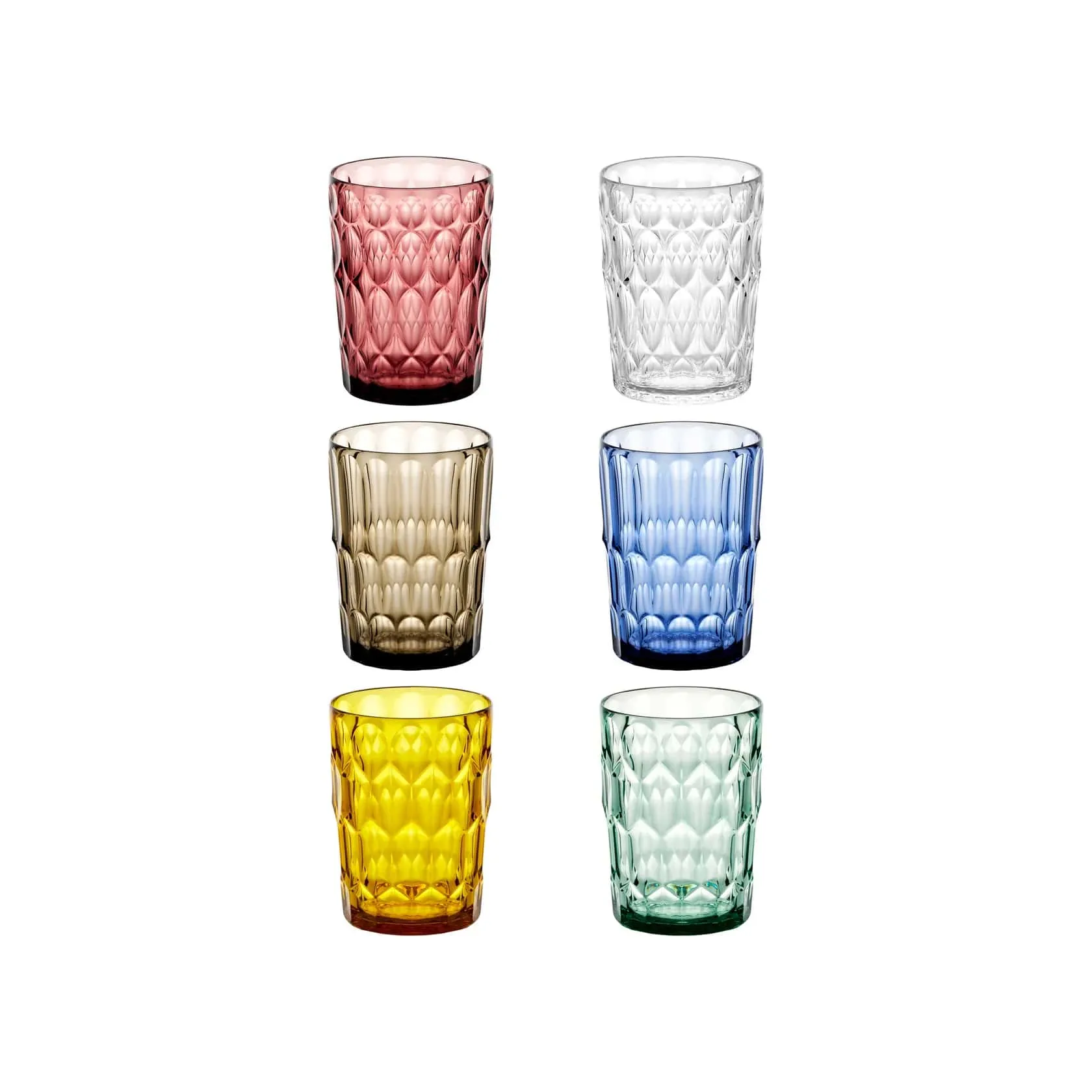 GUZZINI Set of 6 Tall Vanity Glasses D 8.6 cm H 11.8 cm Multicolor