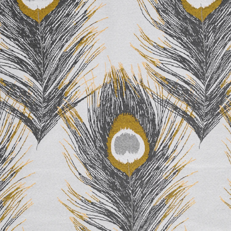 Tissu imprimé plumes de paon
