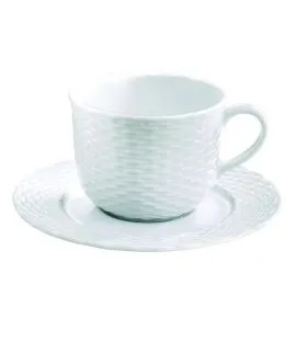 Sous tasse à thé/déjeuner rond blanc porcelaine culinaire Ø 16 cm Basket Pillivuyt