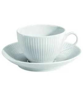 Sous tasse à déjeuner rond blanc porcelaine culinaire Ø 16 cm Plisse Pillivuyt