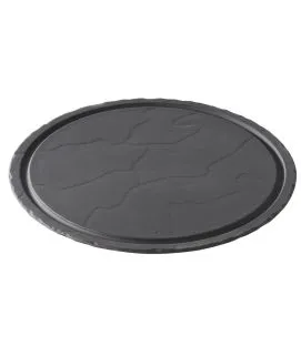 Assiette à steak rond noir porcelaine culinaire Ø 30 cm Basalt Revol