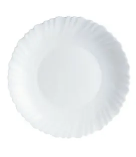 Assiette creuse rond blanc verre opal Ø 23 cm Feston Luminarc