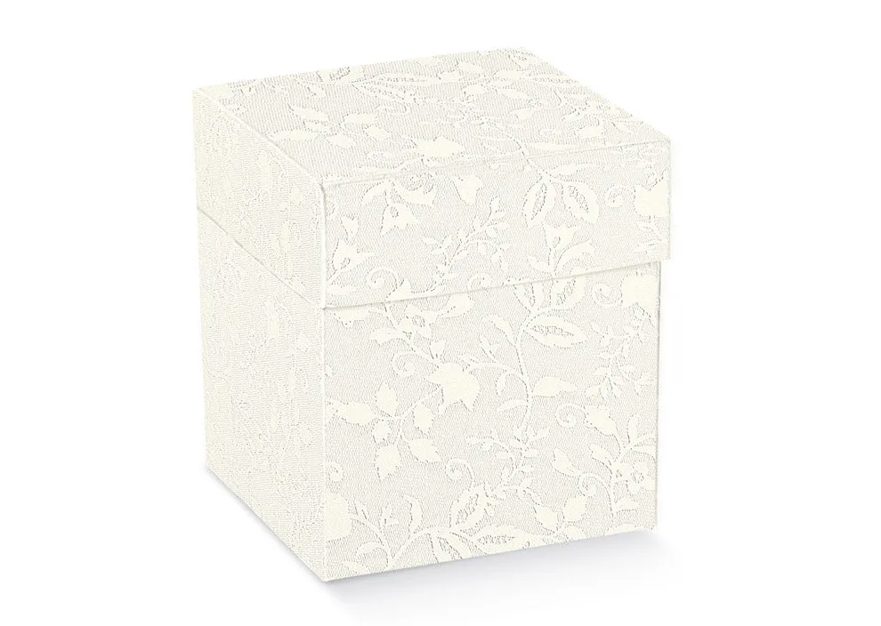 Scotton Harmony Folding Favor Box with Lid 80 x 80 x 90 Mm White 10 Pc